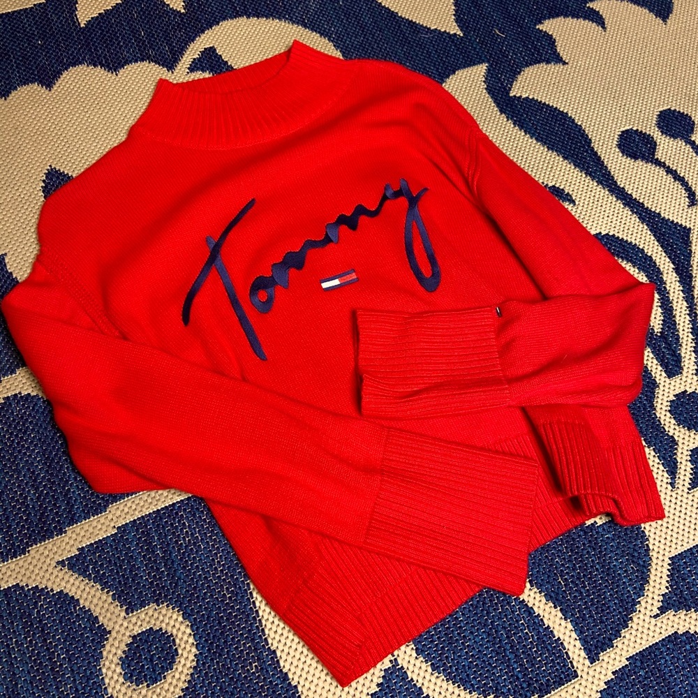 Red Tommy Hilfiger turtle neck